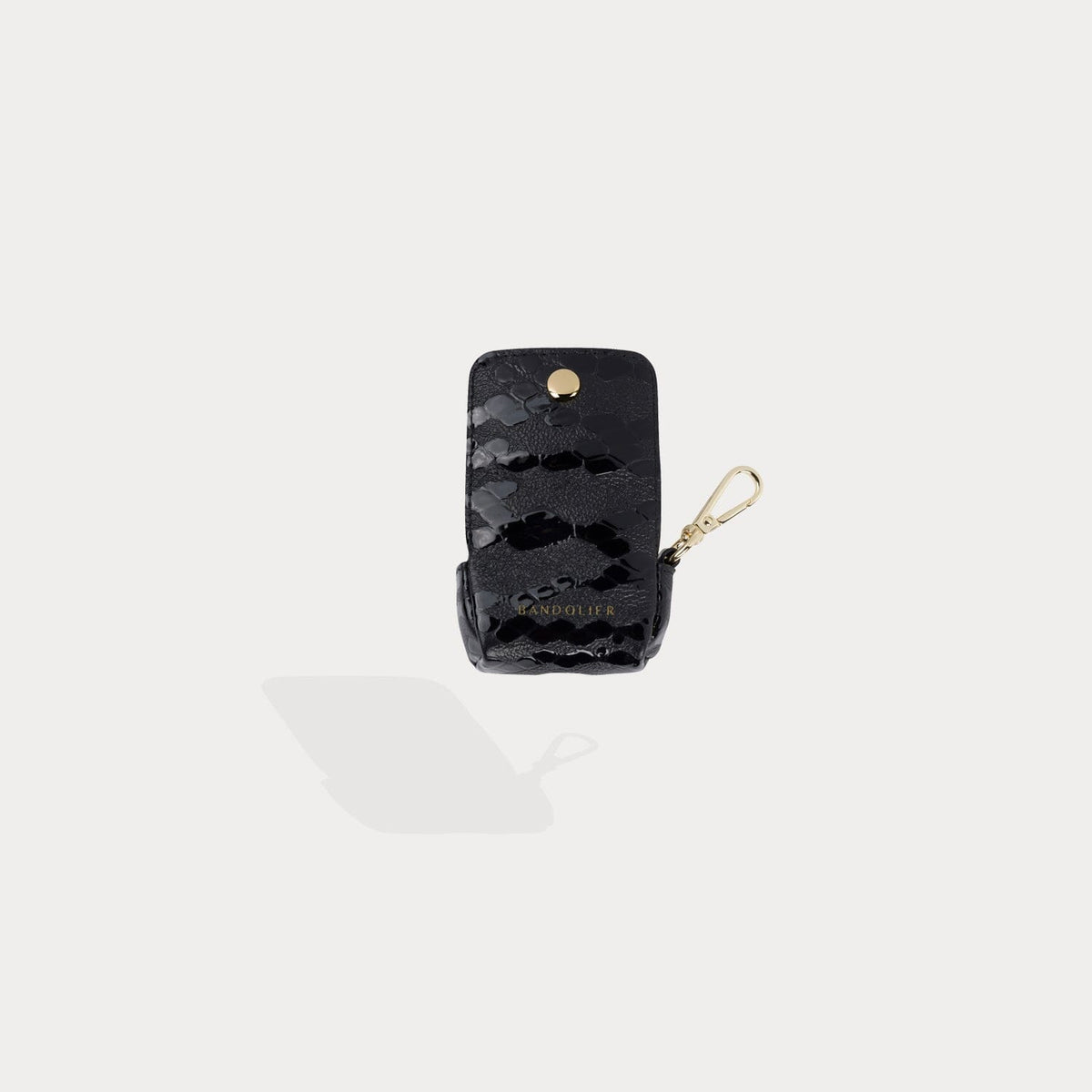 Avery AirPods Clip-On Pouch in Black/Gold | AirPods Regular | Genuine Leather | Bandolier Style